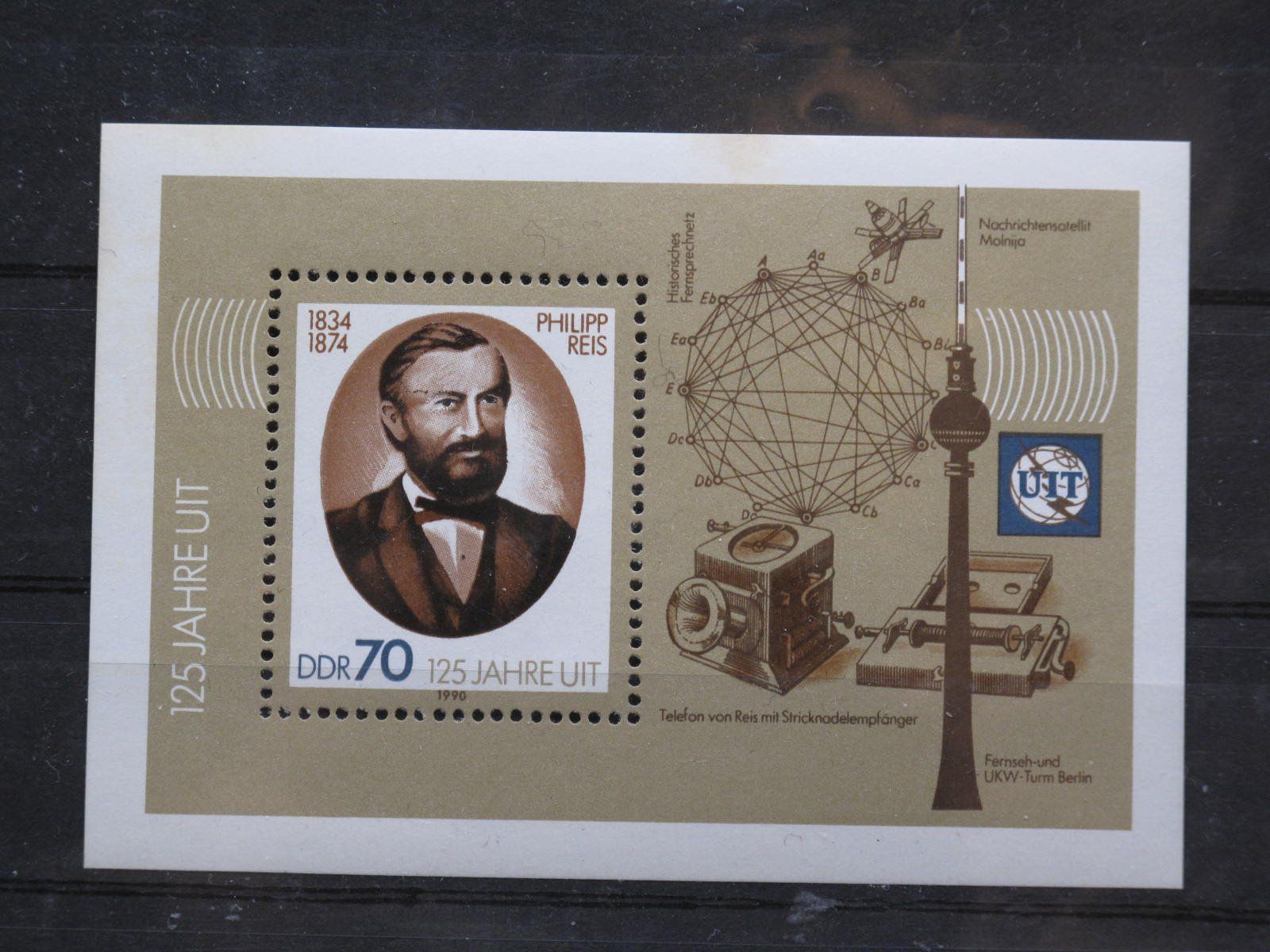Tutti i francobolli: DDR 1990 Philipp Reis Block 101 ** – Usato da Wil SG venduto da fva01