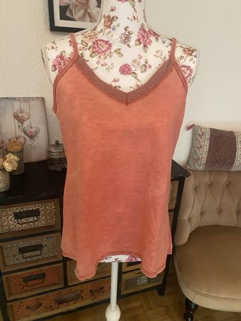 Sa Sa schönes Trägershirt Neu lachs Gr S