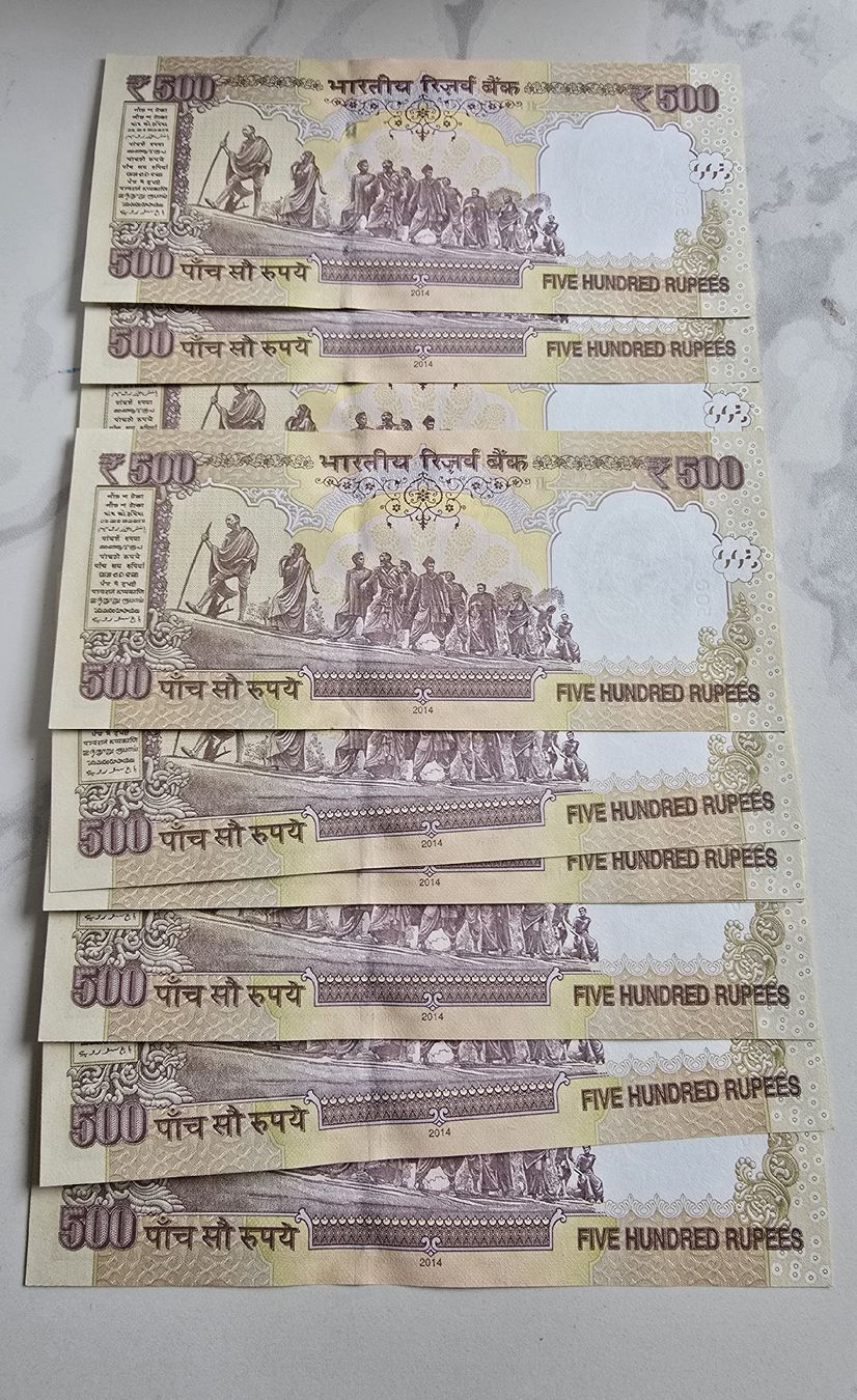 Banconote: India 500 rupees 2014 UNC x 10 pcs – Nuovo e nell'imballaggio originale da Yens venduto da banknotescollection 1