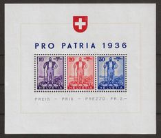 1936 : Pro Patria Block W8 - postfrisch **