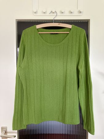 100% Kaschmir Pullover, Grösse L-XL, grün