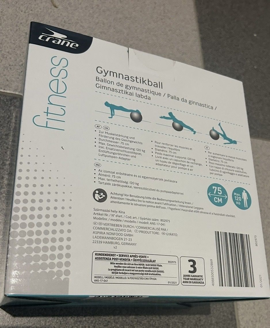 Palloni: Crane Gymnastikball 75 cm NEU – Nuovo e nell'imballaggio originale da Wohlen b. Bern venduto da Beppe99 1