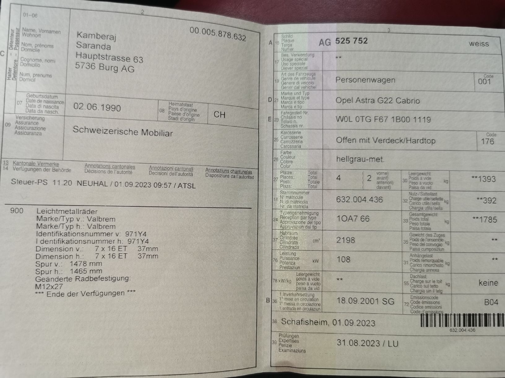 Opel Autos: Opel Astra g22 bertone   – Gebraucht aus Burg AG von rob_n5dl 8