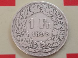 1 Franken 1898 -ss, nur 0,4 Mio!