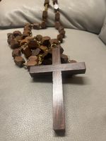 Grosser Holz Wand - Rosenkranz mit grossem Kreuz (b1)