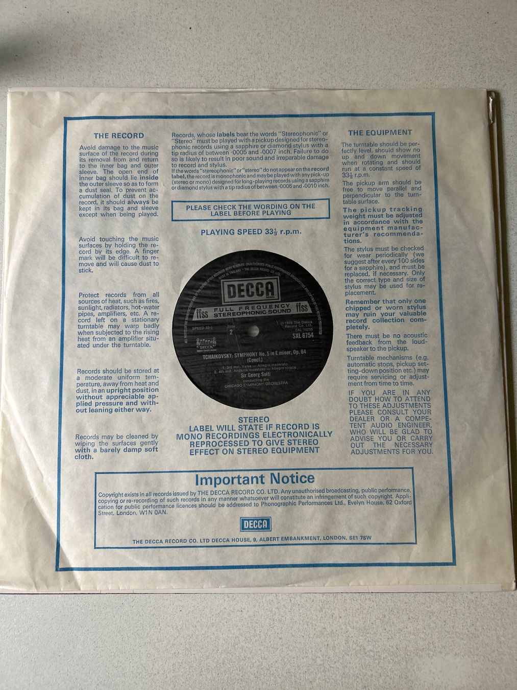 Dischi in vinile: Tchaikovsky Symphony No. 5. Lp Vinyl 1976 – Nuovo (secondo la descrizione) da Zürich venduto da Fisel1 2