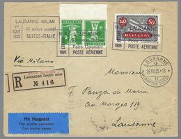 1925, FLUG LAUSANNE-MAILAND HIN+ RUCKFLUG! MIT F9+K3!