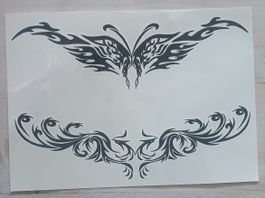 Temporäre Tattoos, Schmetterling, Tribal, Bodysticker, tatu