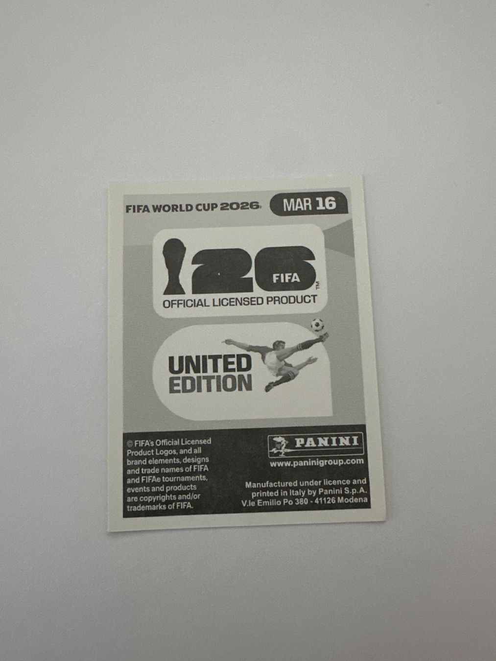 Panini Carte collezionabili: Panini FIFA WM 2026 Sticker - MAR 16 – Usato da Sulz AG venduto da DealWerk 1