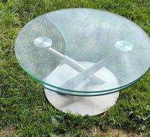 Couchtisch Glas Metall rund guter Zustand