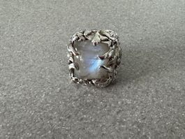 Silber Ring mit Regenbogen Mondstein