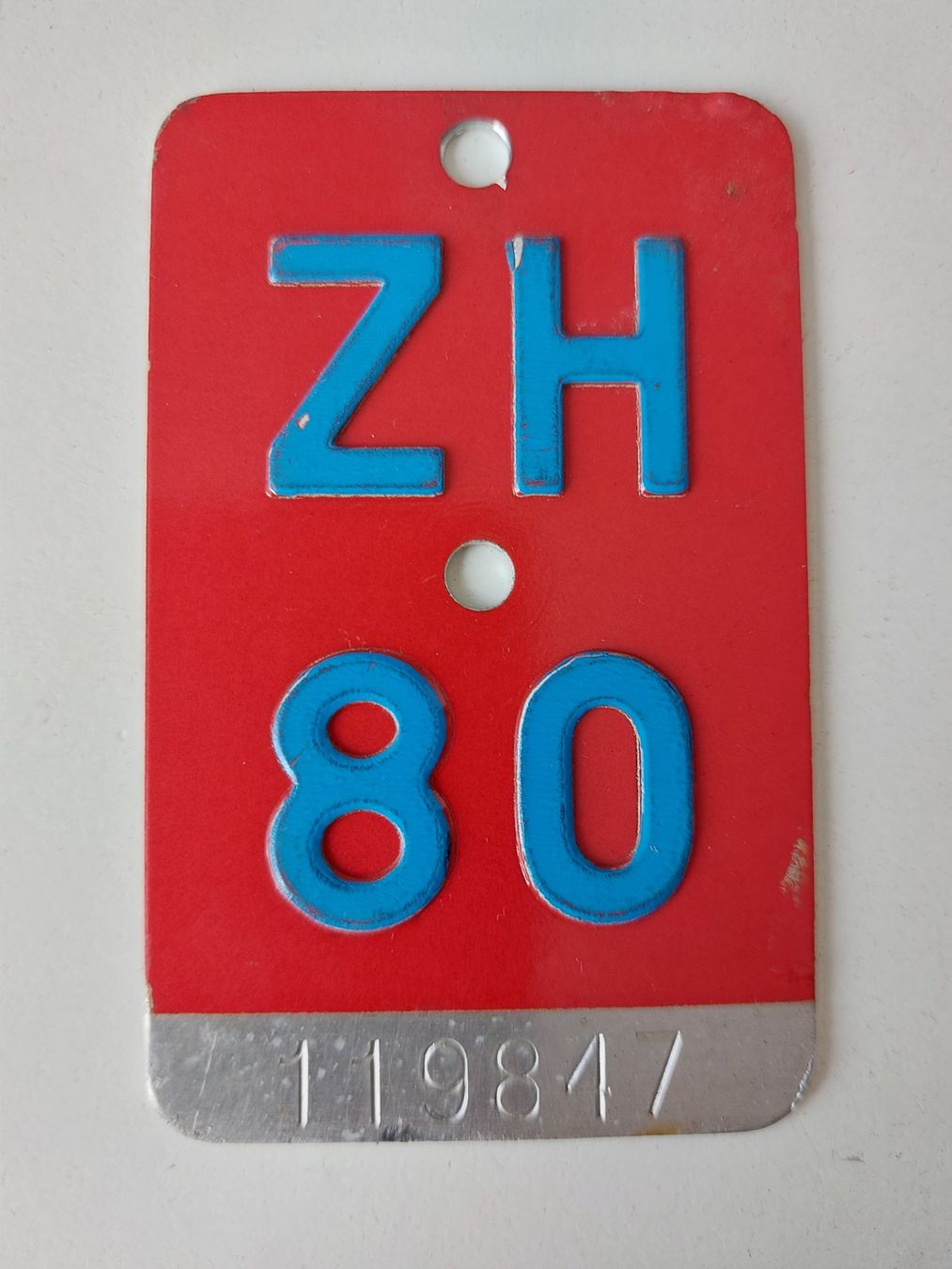 Sachs Insegne: Velonummer ZH 80 plaque Velo – Usato da Schenkon venduto da Uhu007