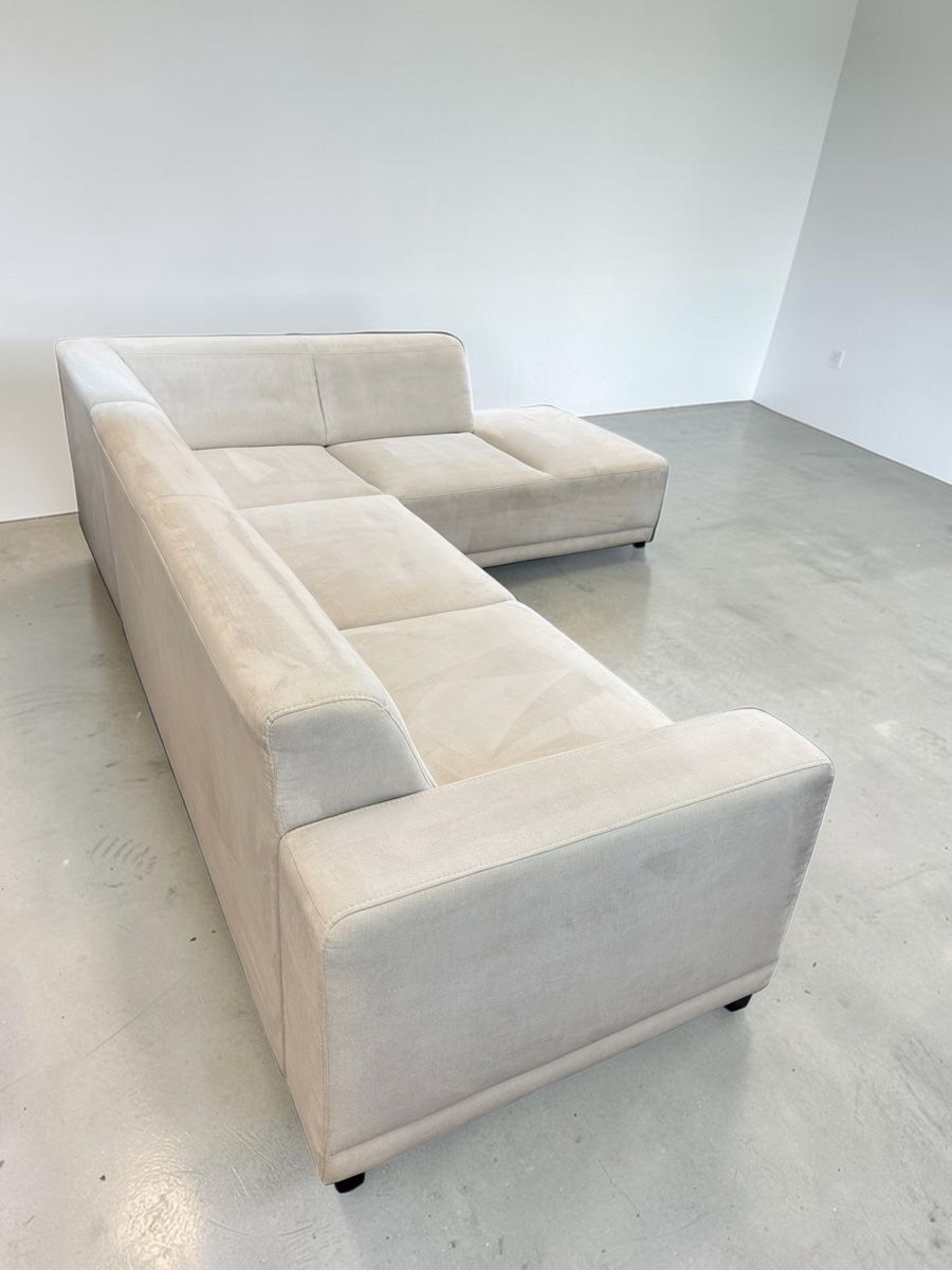 Divani: Ecksofa Creme-Silber aus Alcantara – Usato da Bachenbülach venduto da Sofalab.swiss 8