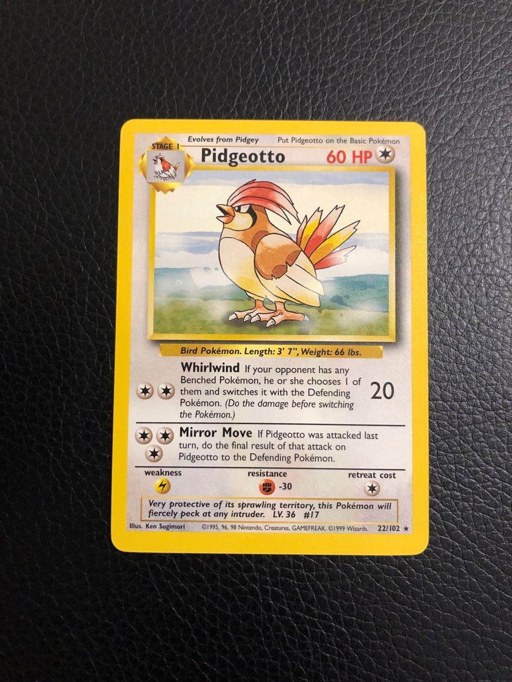 Pokémon Carte collezionabili: 1999 Base Set Pidgeotto rare 22/102 Ab 1 – Usato da Paradiso venduto da Pkmn10