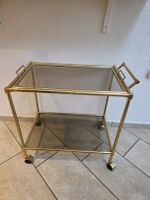 Servierwagen Messing mit Glasplatten 