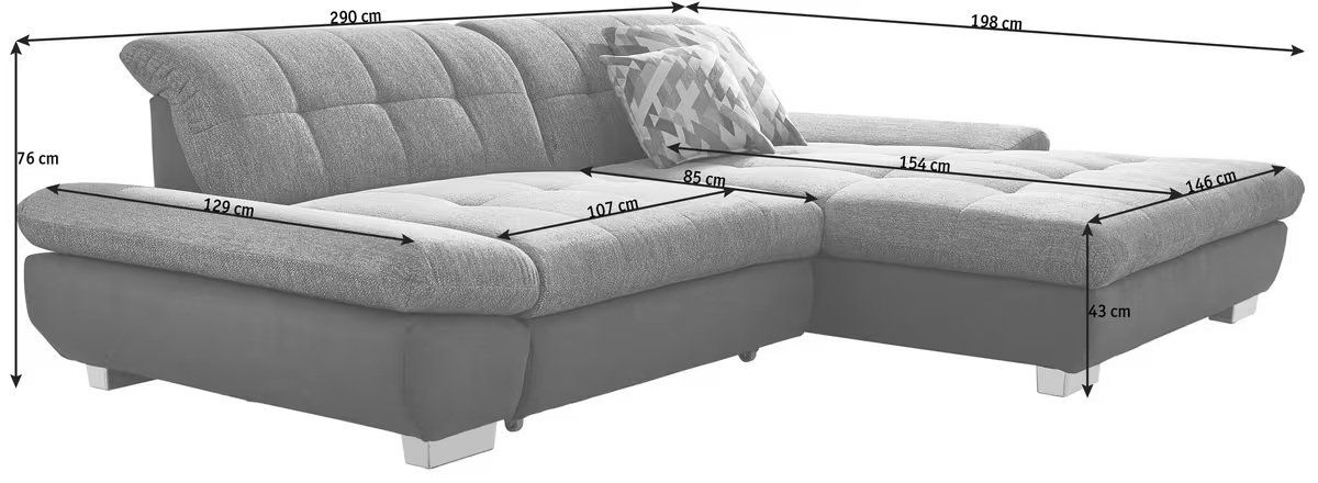Divani: Xora ECKSOFA Mikrofaser Pastellblau – Usato da Effretikon venduto da Zanx 3