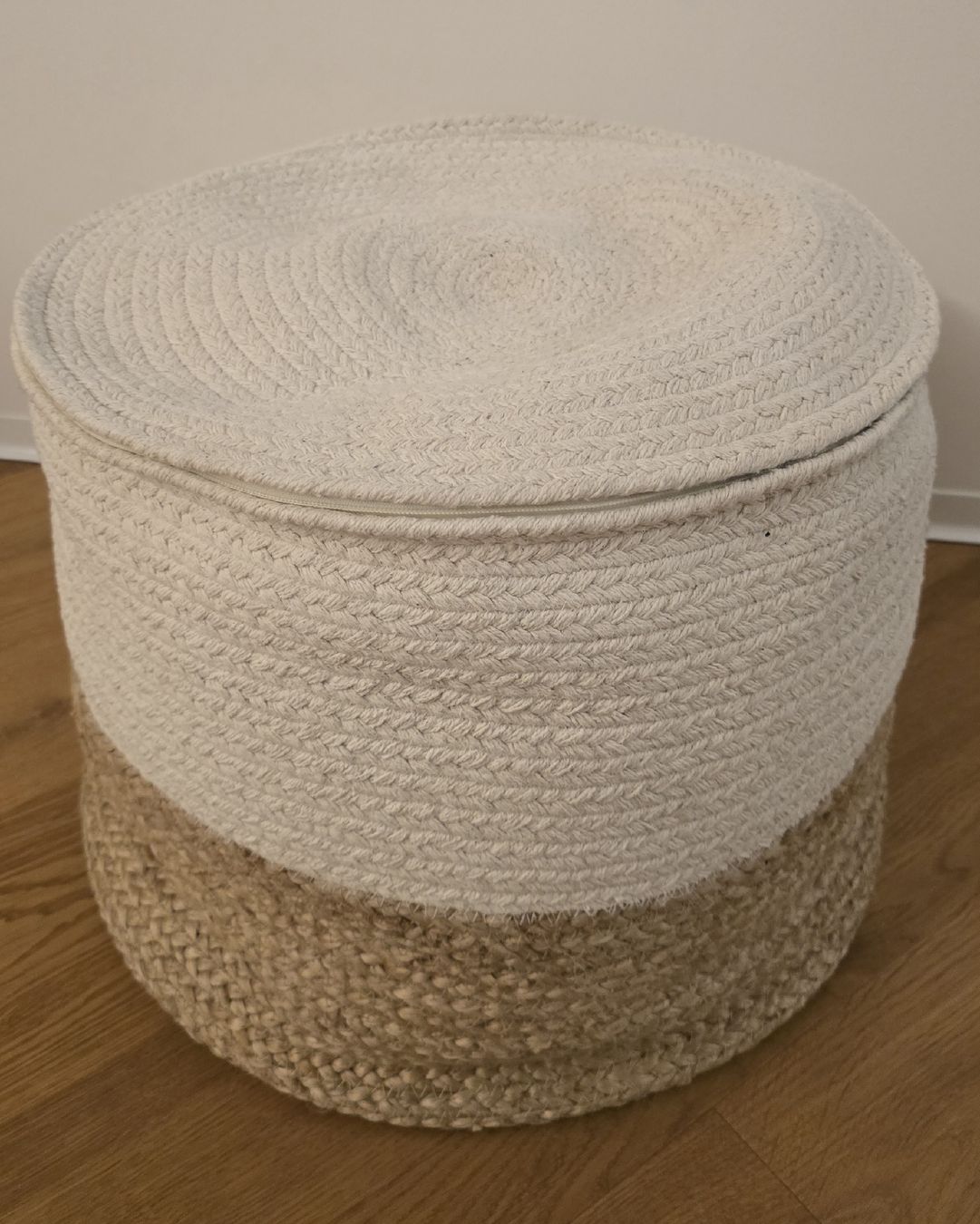 Sgabelli: Pouf Jute weiss-beige Boho-Style – Usato da Rüschlikon venduto da nicos8033