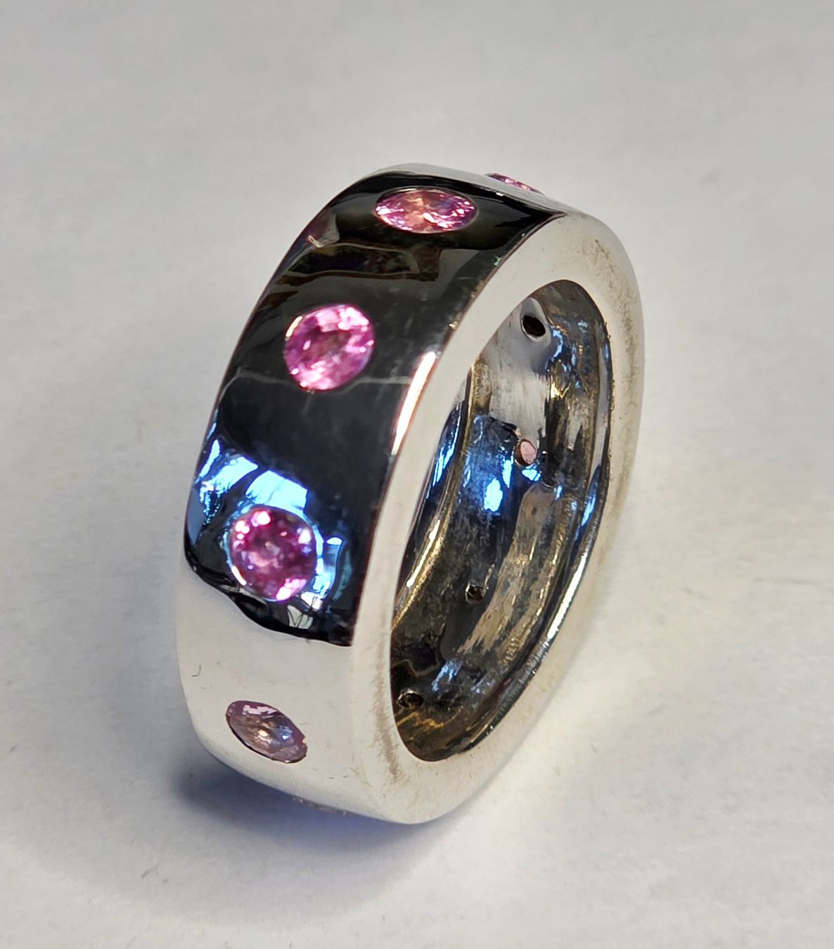 Bagues: Silber Fingerring mit rosa Edelsteinen – Neuf (Voir description) à Zürich par benedikt12 8