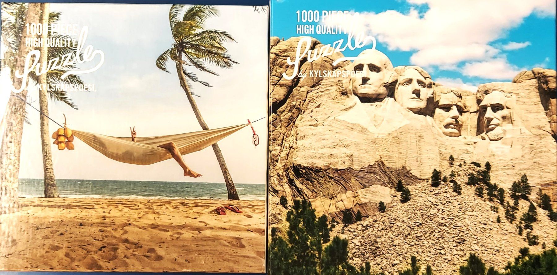 Puzzles: Puzzle Mount Rushmore + Beach Hammock, 2x1000 Teile – Gebraucht aus Belp von Utah7