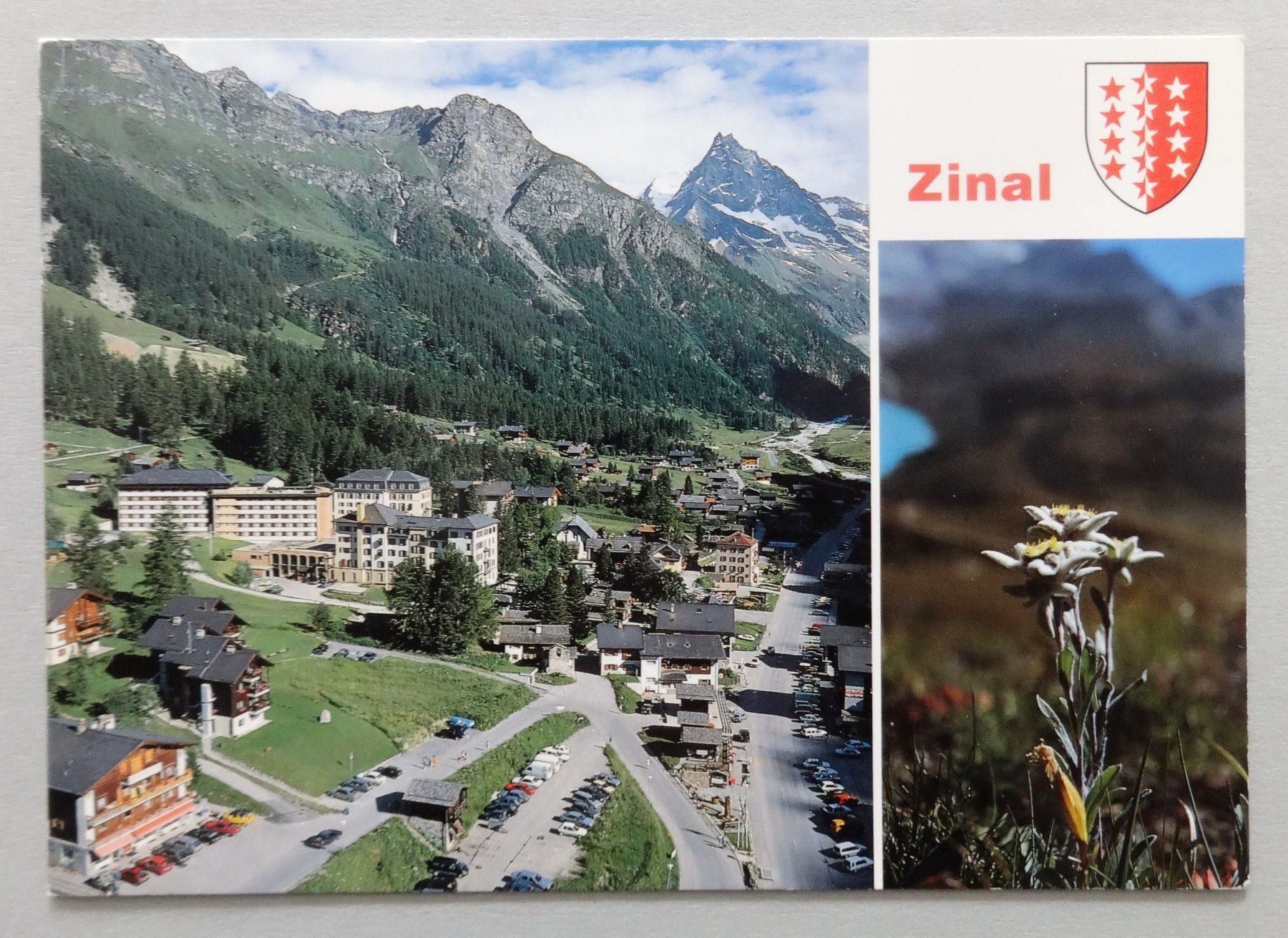 Ansichtskarten: Zinal, La station et le Besso – Gebraucht aus Fétigny von Billy2miny