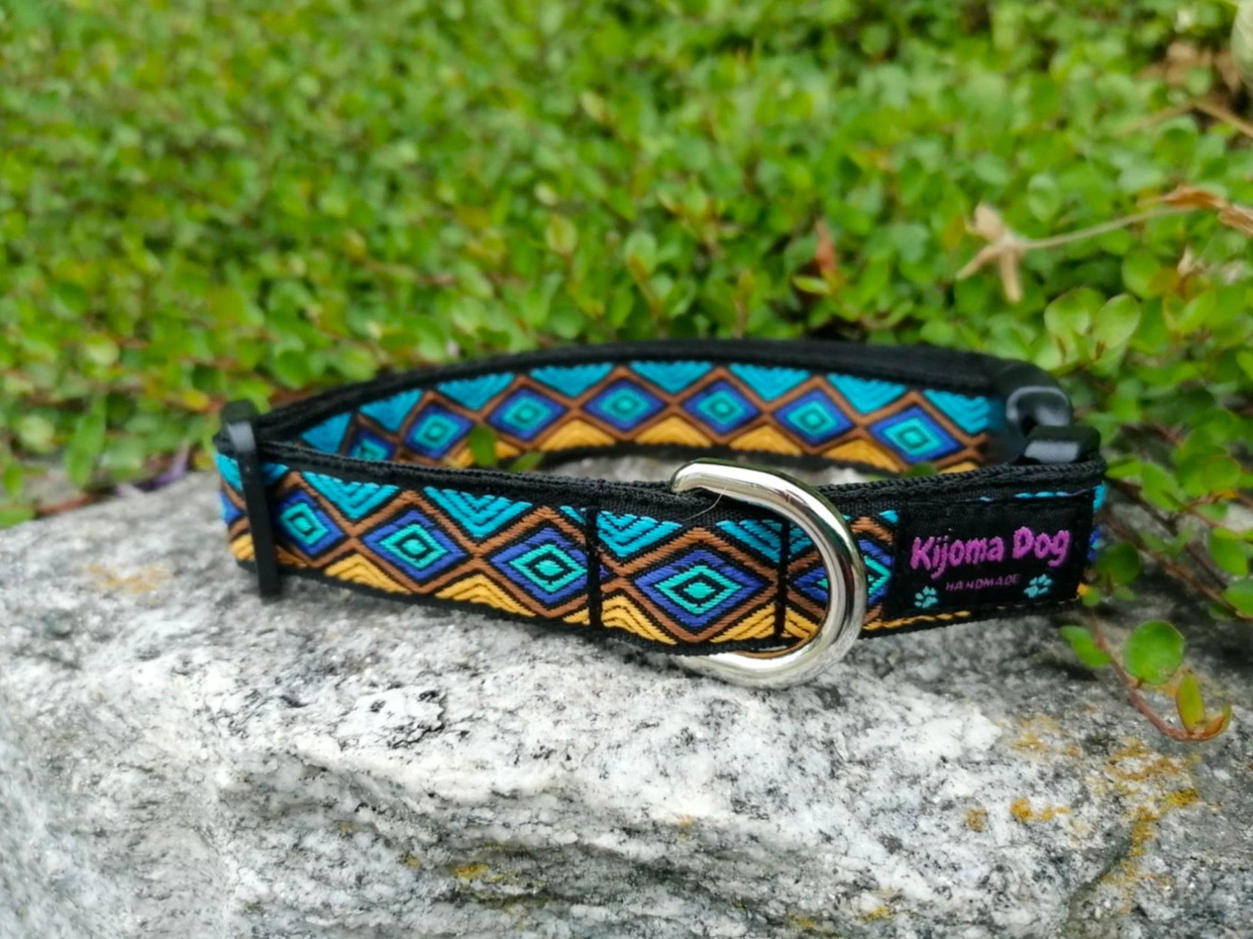Leine & Halsband: Hundehalsband 2cm "Medow" handgemacht – Neu und originalverpackt aus Grenchen von KijomaDog