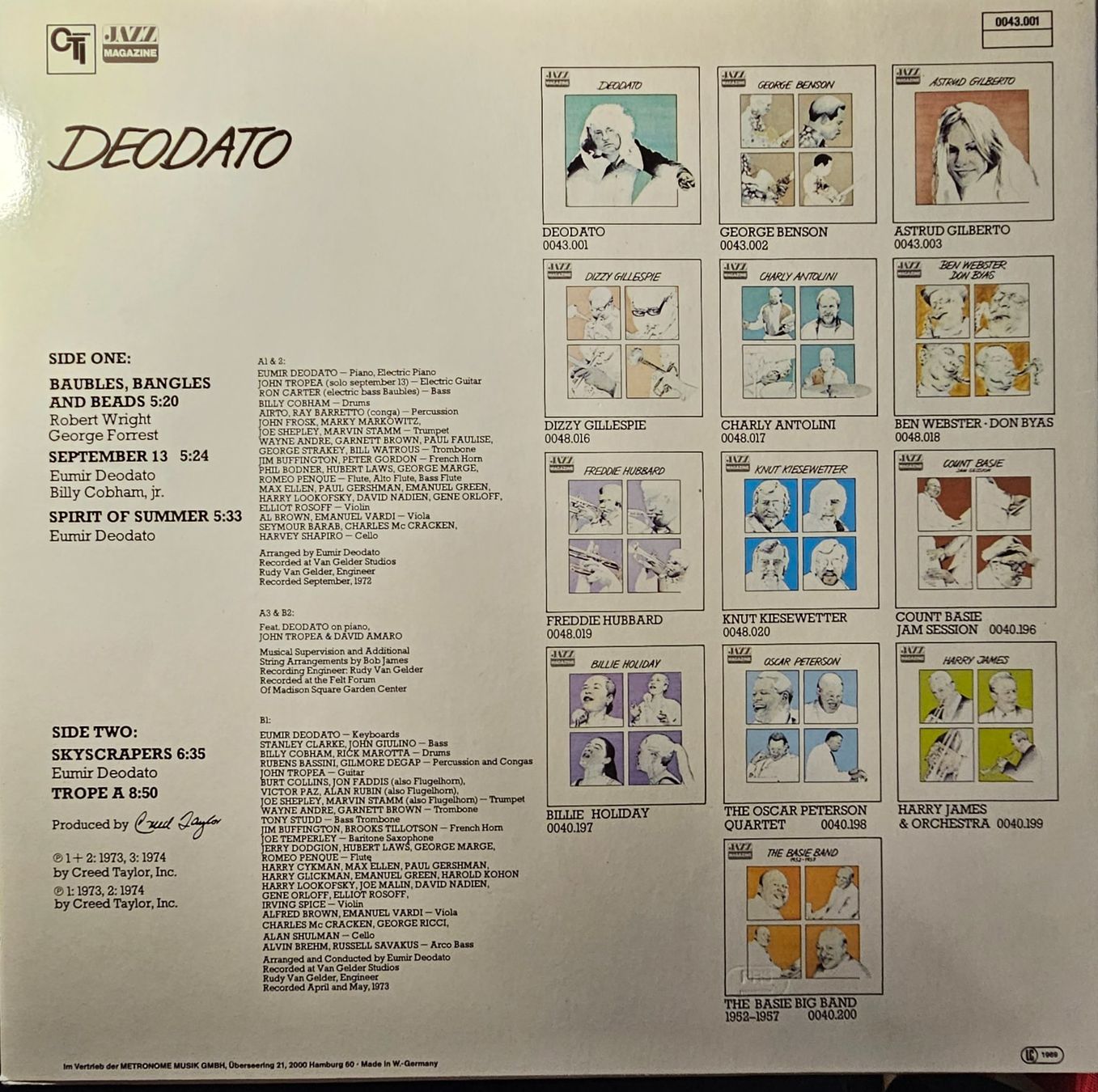 Vinyles: Deodato ‎– Deodato – D'occasion à Wahlen b. Laufen par Cg10 1