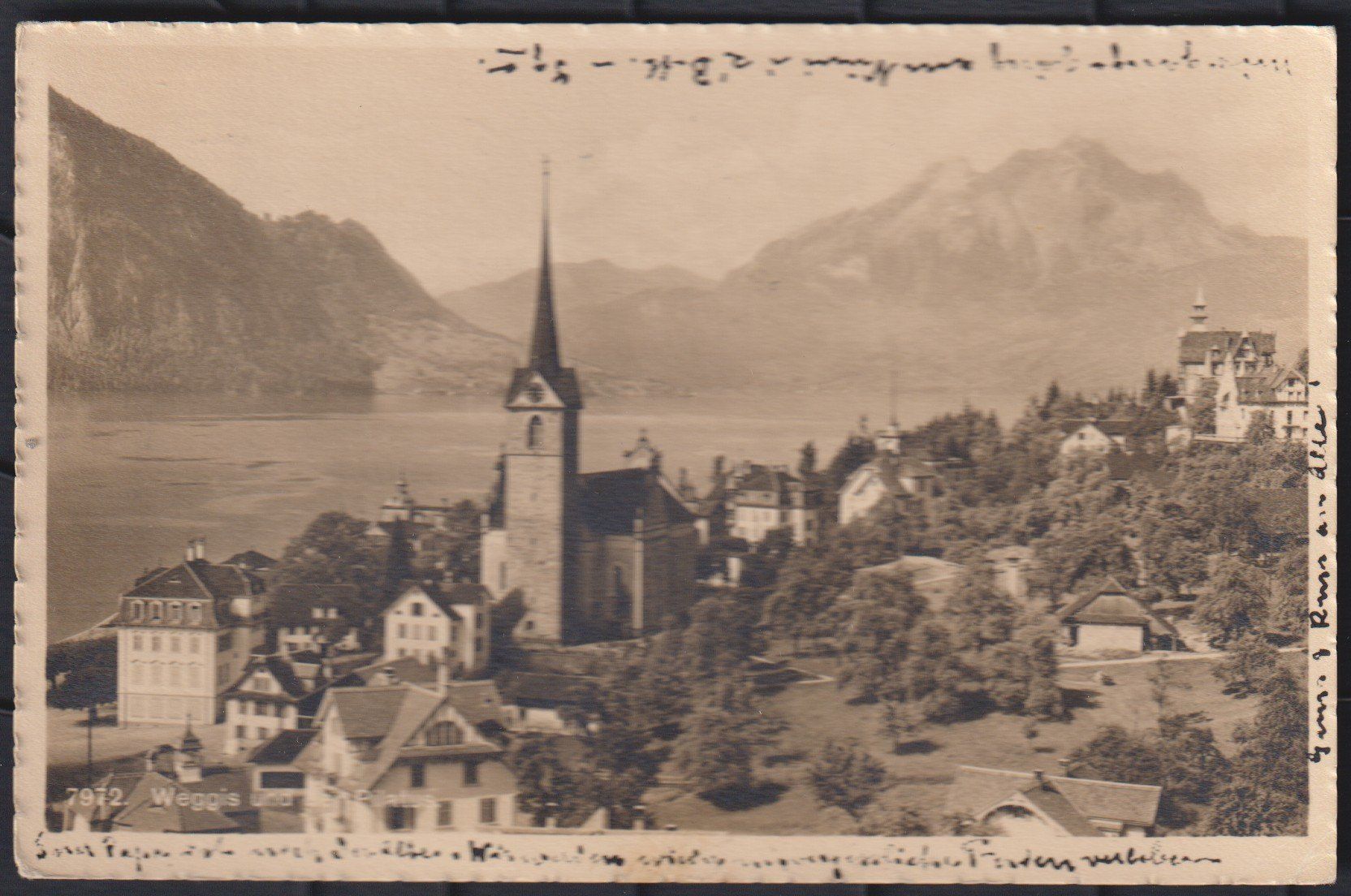 Cartoline postali: Weggis  LU   -   alte Ansichtskarte von 1913 – Usato da Vitznau venduto da Ropaku