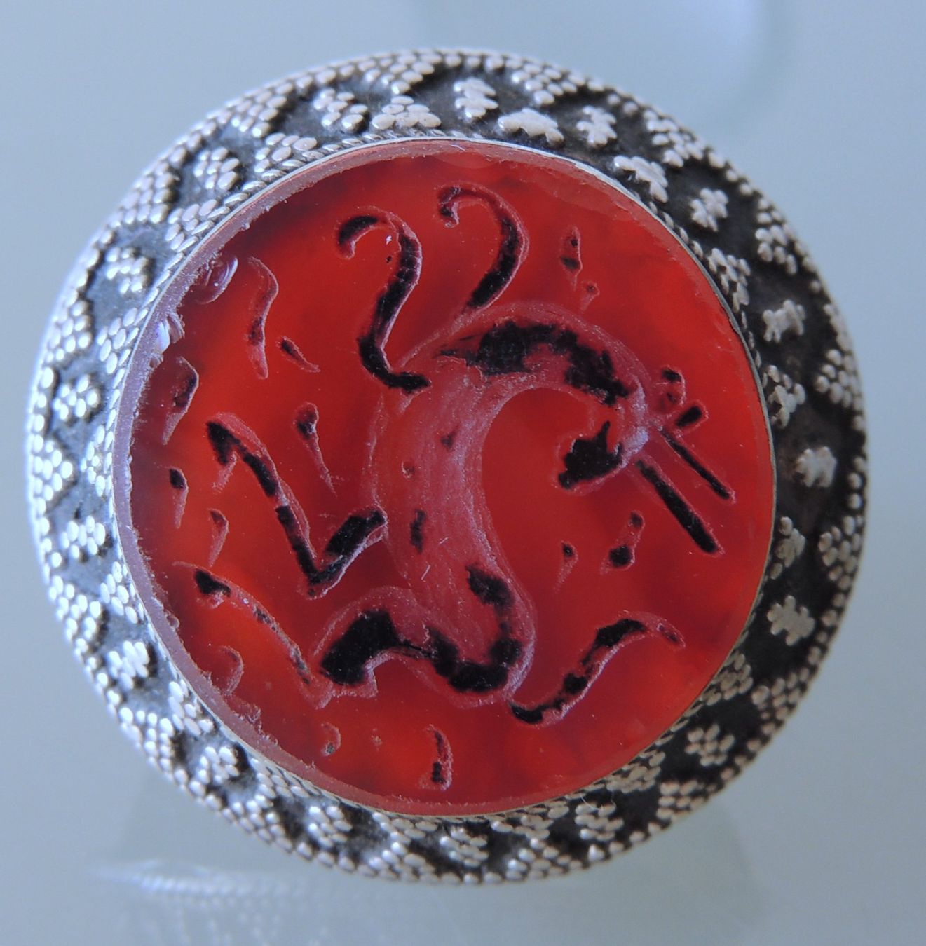 Anelli: Silber 800 Karneol Intaglio Fingerring Gr. 55 – Usato da Waldenburg venduto da schaller707 1