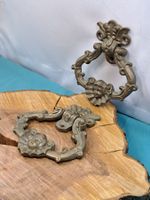 2 schöne antike grosse Fall Griffe, Messing (LOT2055#MBS3)