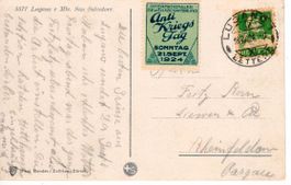 AK Lugano mit Vignette Anti Kriegs Tag 1924