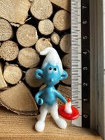 Schlumpf Glasfigur mit Kerze, Handarbeit, Sammlerstück!