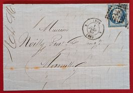 FRANKREICH FRANCE FALTBRIEF NAPOLEON LYON MARSEILLE 1859