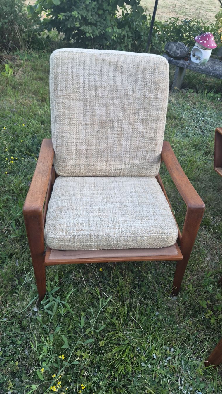 Fauteuils: Teak  Drehsessel Stuhl BeinAblage – D'occasion à Kölliken par Upcycling-by-Mc-TAM 9