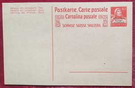 1918 - IKW - Ganzsache - Postkarte - Tellbrustbild