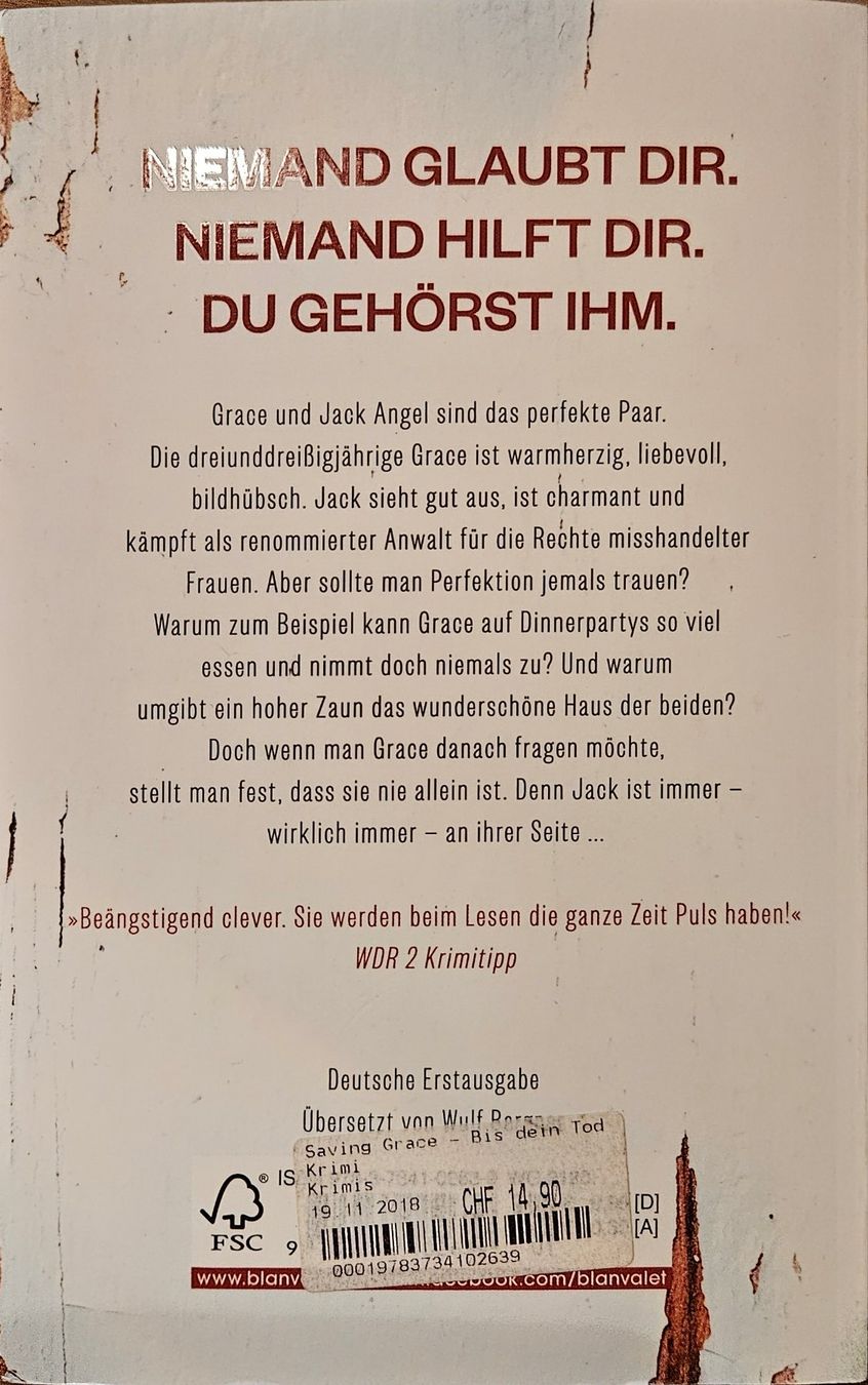 Libri: B. A. Paris - Saving Grace - bis dein Tod uns scheidet – Usato da Hinwil venduto da brucha01 1