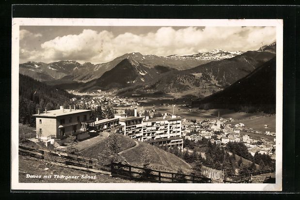 Ansichtskarten: Davos, Gesamtansicht mit Thorgauer Sanat – Gebraucht aus Berlin von bartko-reher