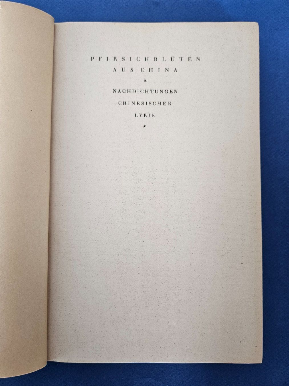Libri: Pfirsichblüten "Chinesische Lyrik". Hans Bethge – Usato da Wisen SO venduto da gralstrand 4
