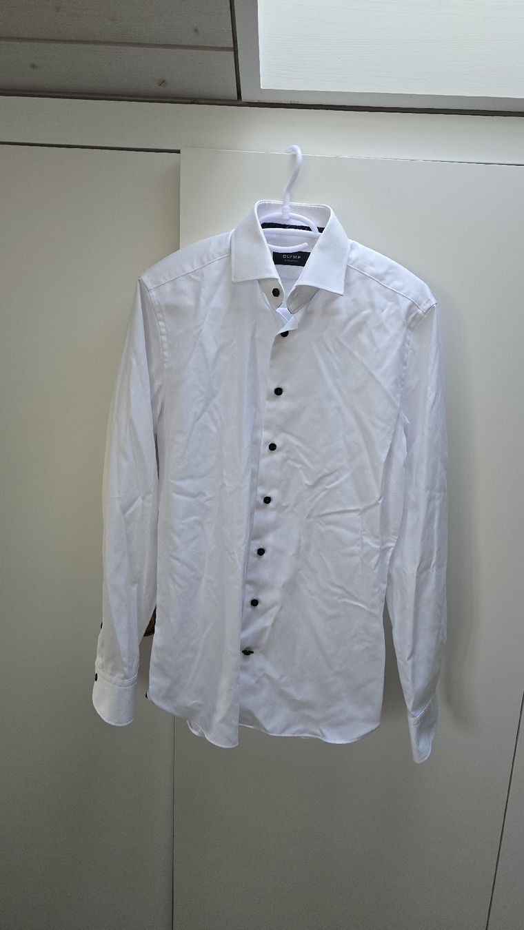 Camicie: Herren Hemd weiss OLYMP SIGNATURE – Usato da Hurden venduto da mar_7ssf