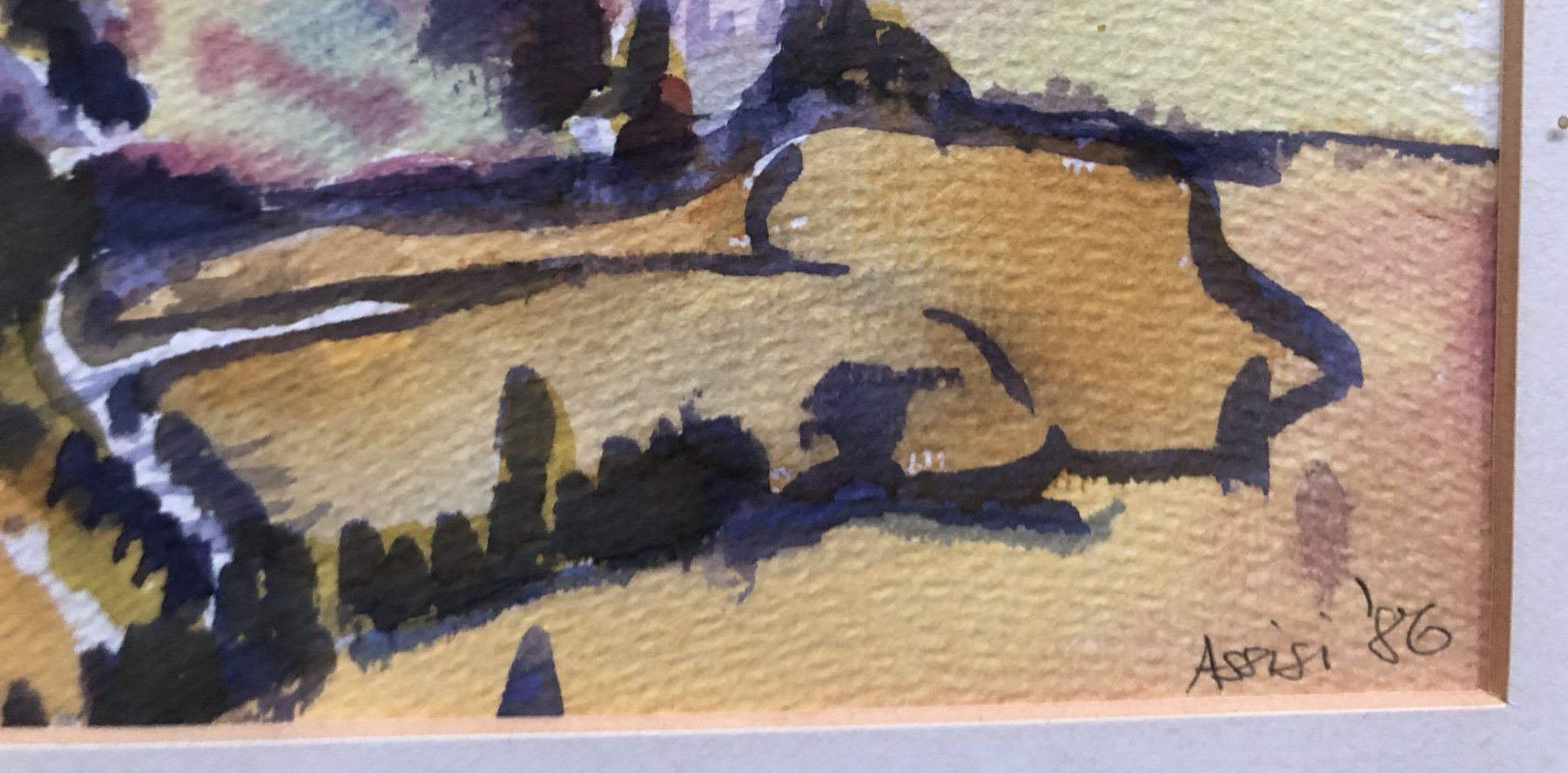 Dipinti: Gemälde - Aquarell - "Assisi" – Usato da Schaffhausen venduto da durruti 3