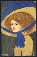 sign. H. Rewald: Junge Frau mit rotem Ha