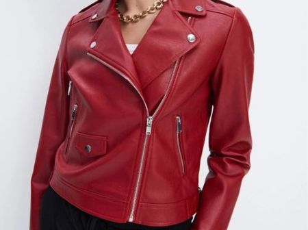 Lederjacke Rot Zara
