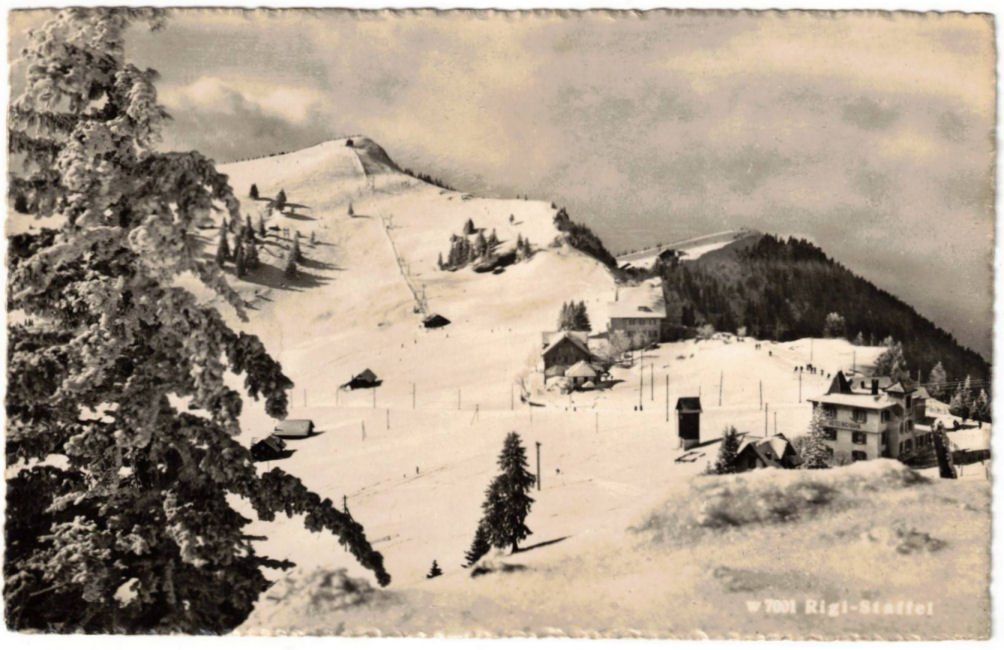 Cartoline postali: Rigi - Skilift Rigi-Rotstock – Usato da Binningen venduto da Mountainrider