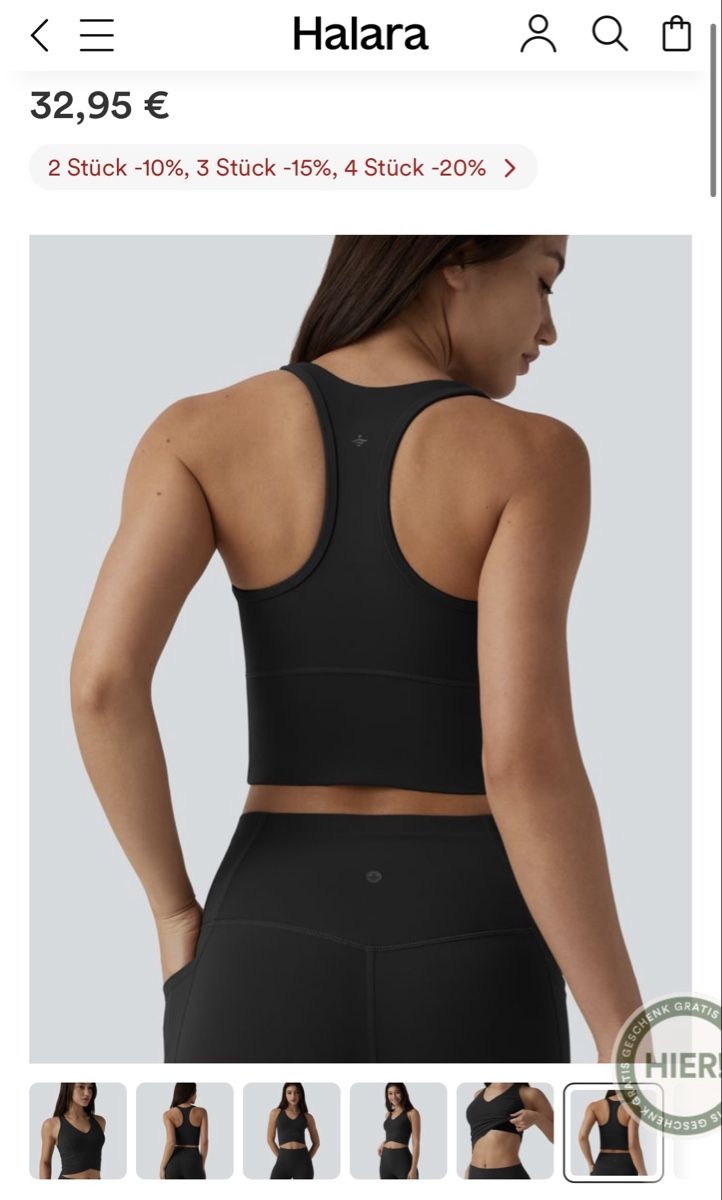 Halara Top: NEU sportsbra Medium - schwarz – Nuovo e nell'imballaggio originale da Oberengstringen venduto da RebiSteen 3