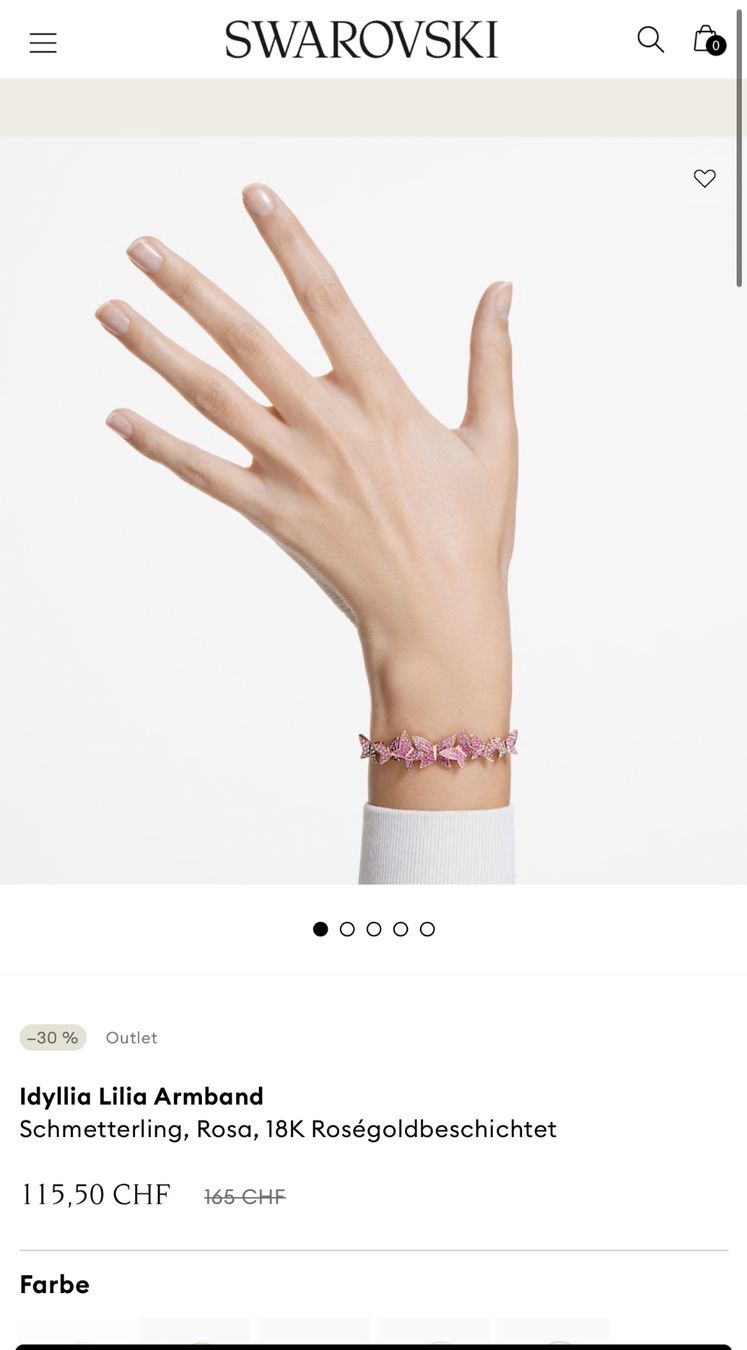 Swarovski Bracciali & Braccialetti: Swarovski Armband Schmetterlinge rosé – Nuovo (secondo la descrizione) da Winterthur venduto da ChicMarkt 2