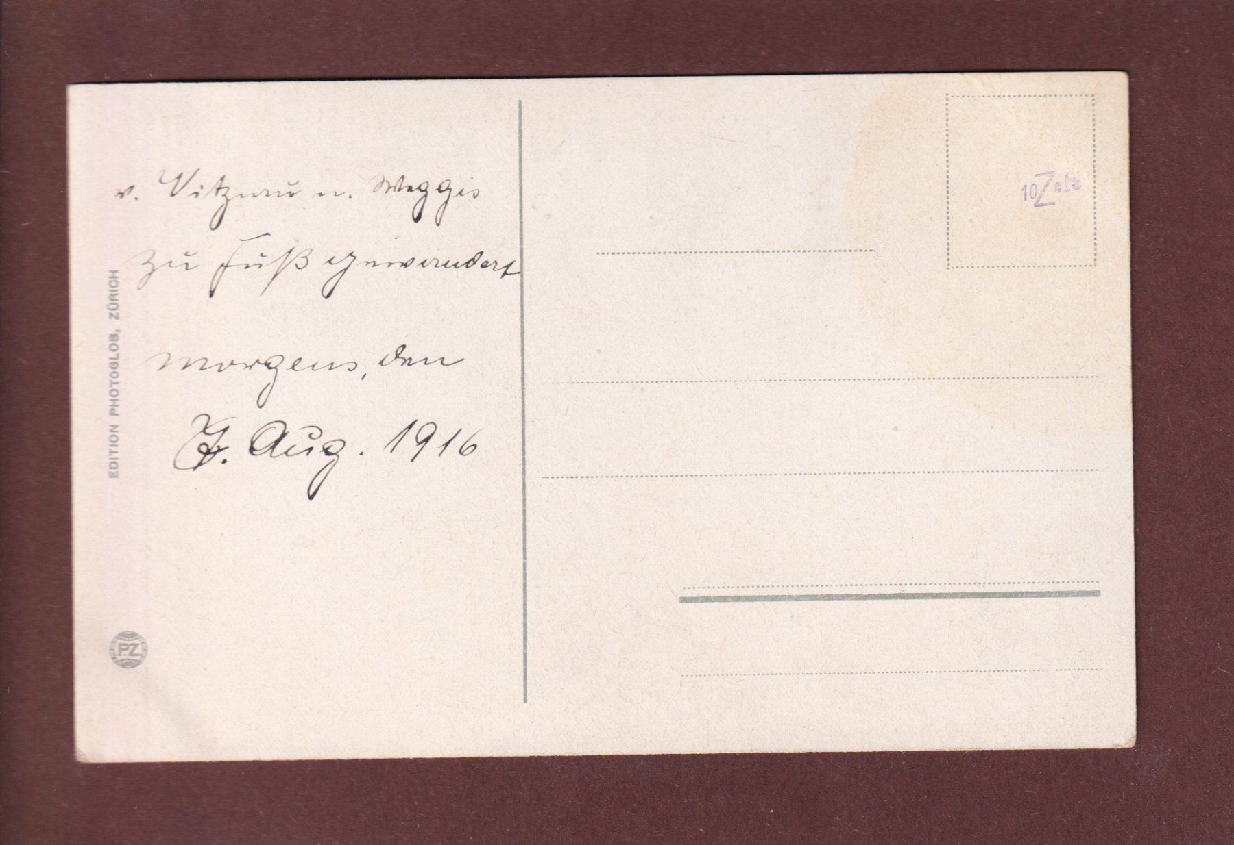 Cartoline postali: WEGGIS - 1916 – Usato da Pully venduto da nicecards 1