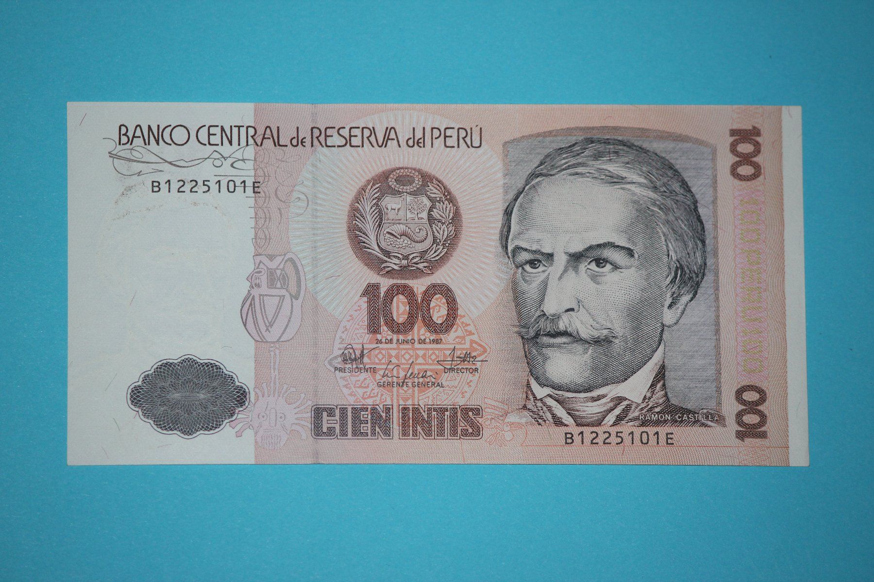 Banconote: PERU - 100 Intis 1987 UNC (B1225101E) – Nuovo (secondo la descrizione) da Wichtrach venduto da LuckyLuke69