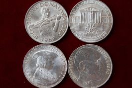 4x Gedenkmünzen 50 Schilling 900 silber  80gr