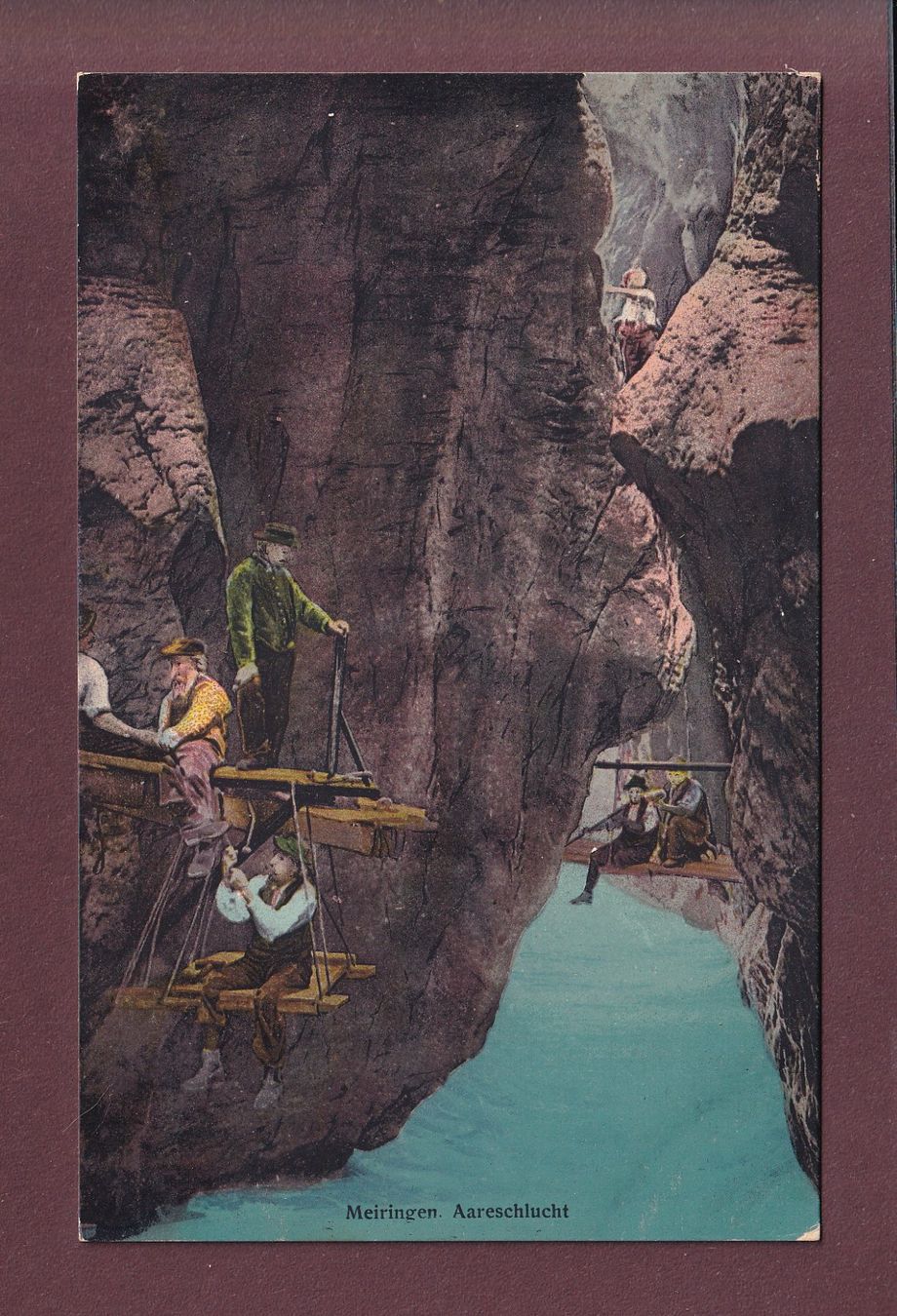Ansichtskarten: MEIRINGEN - Aareschlucht - Leute – Gebraucht aus Pully von nicecards