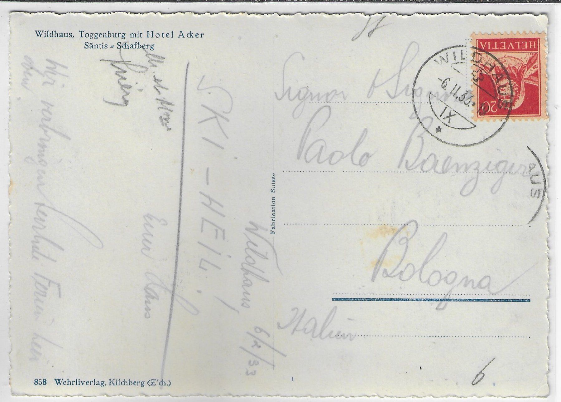 Cartoline postali: Wildhaus im Winter – Usato da Ettingen venduto da Kartenplanet 1