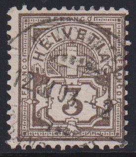 Alle Briefmarken: SUPER Ziffermuster "3", Nr. 81, SBK 180.- – Gebraucht aus Samnaun-Compatsch von Muckimu